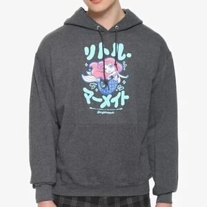 Disney Little Mermaid Kawaii Chibi Ariel Pullover Hoodie Size Large